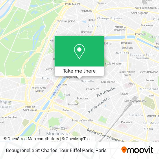 Mapa Beaugrenelle St Charles Tour Eiffel Paris