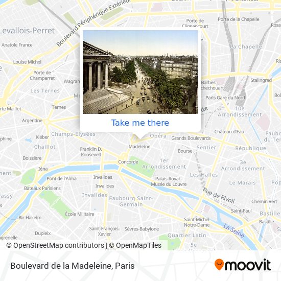 Mapa Boulevard de la Madeleine