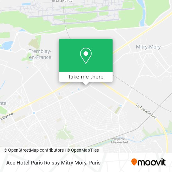 Ace Hôtel Paris Roissy Mitry Mory map