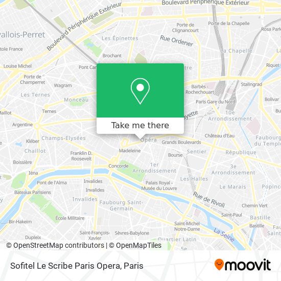 Mapa Sofitel Le Scribe Paris Opera