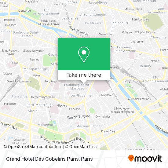 Grand Hôtel Des Gobelins Paris map