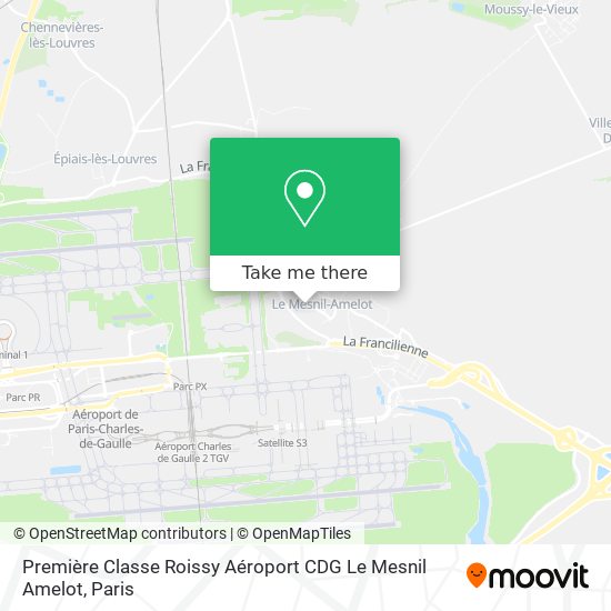 Première Classe Roissy Aéroport CDG Le Mesnil Amelot map