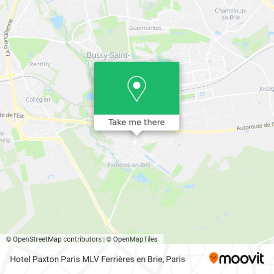 Hotel Paxton Paris MLV Ferrières en Brie map