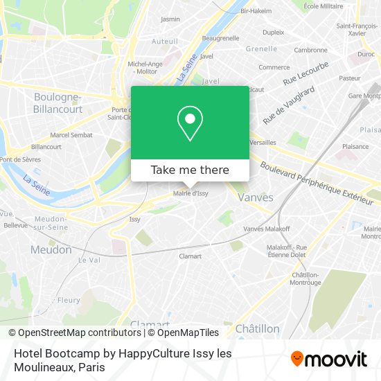 Mapa Hotel Bootcamp by HappyCulture Issy les Moulineaux