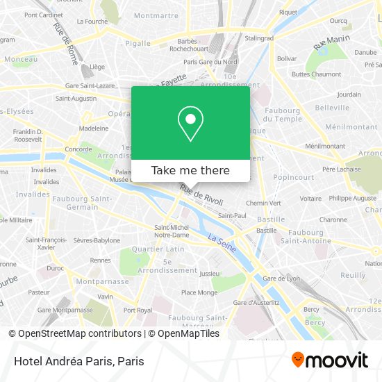 Hotel Andréa Paris map