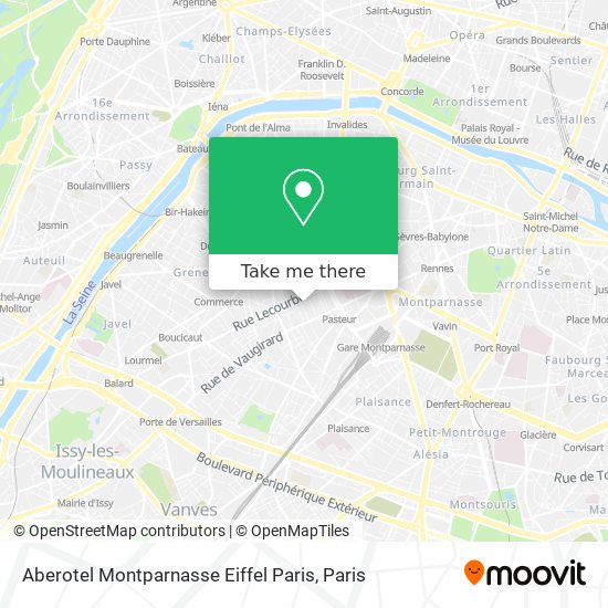Mapa Aberotel Montparnasse Eiffel Paris