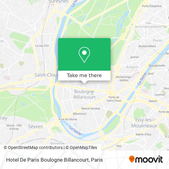 Hotel De Paris Boulogne Billancourt map