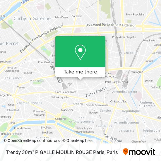 Trendy 30m² PIGALLE MOULIN ROUGE Paris map