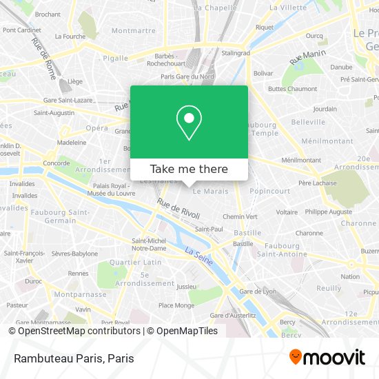 Mapa Rambuteau Paris