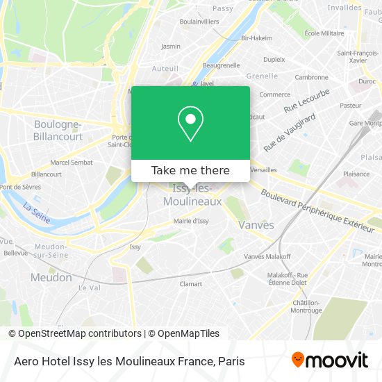 Aero Hotel Issy les Moulineaux France map