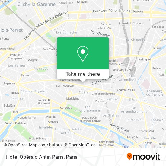 Hotel Opéra d Antin Paris map