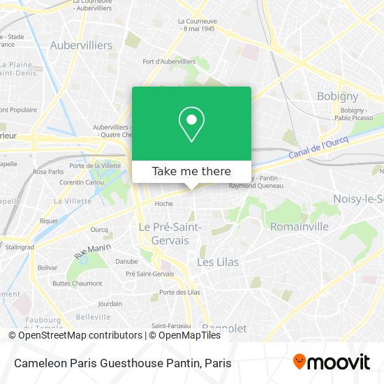 Mapa Cameleon Paris Guesthouse Pantin