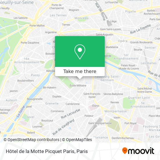 Hôtel de la Motte Picquet Paris map