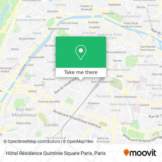 Hôtel Résidence Quintinie Square Paris map