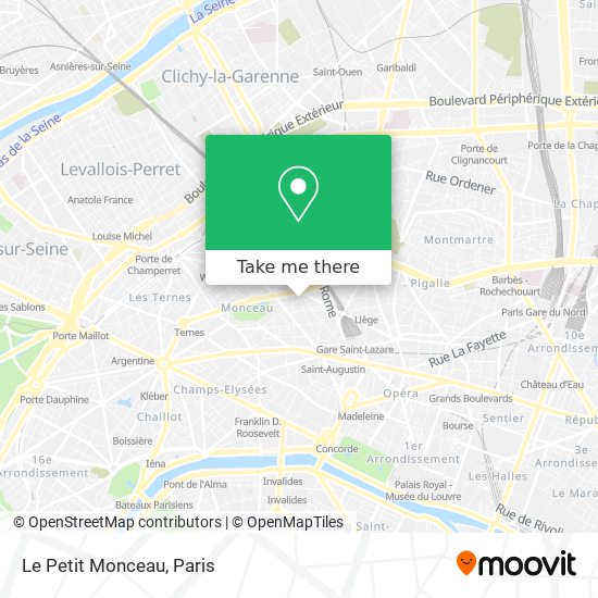 Mapa Le Petit Monceau