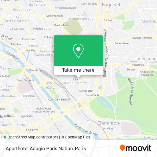 Mapa Aparthotel Adagio Paris Nation