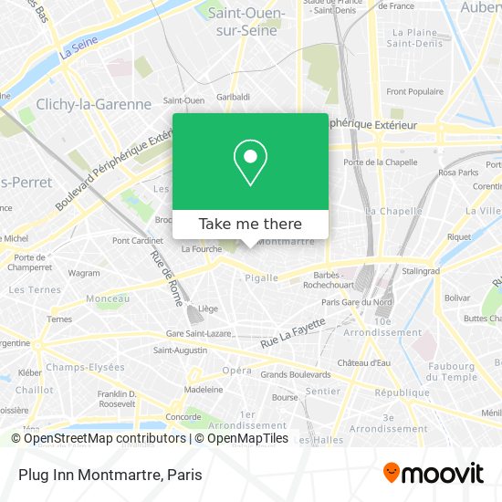 Mapa Plug Inn Montmartre