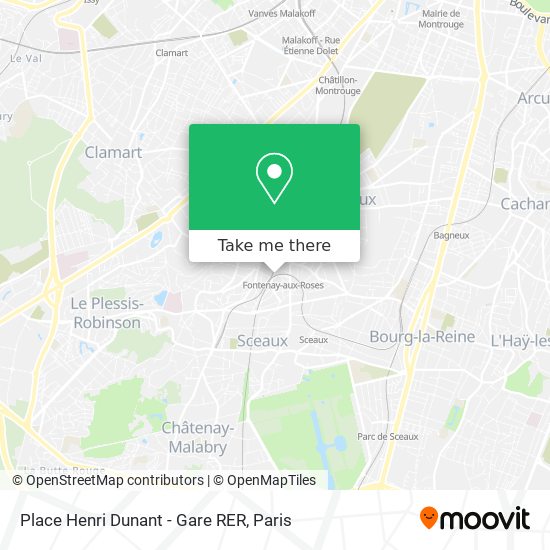 Mapa Place Henri Dunant - Gare RER