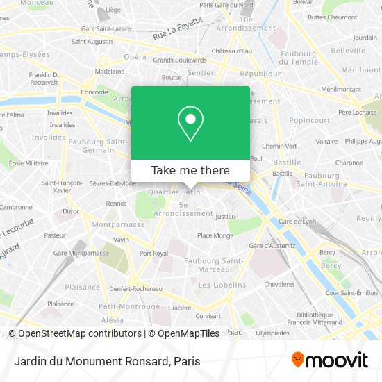 Mapa Jardin du Monument Ronsard