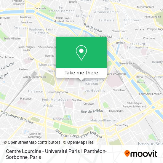 Mapa Centre Lourcine - Université Paris I Panthéon-Sorbonne