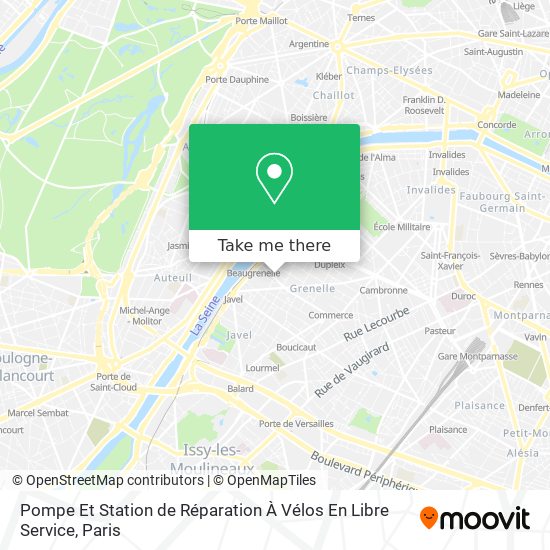 Pompe Et Station de Réparation À Vélos En Libre Service map