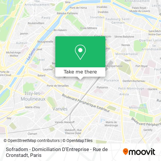 Mapa Sofradom - Domiciliation D'Entreprise - Rue de Cronstadt