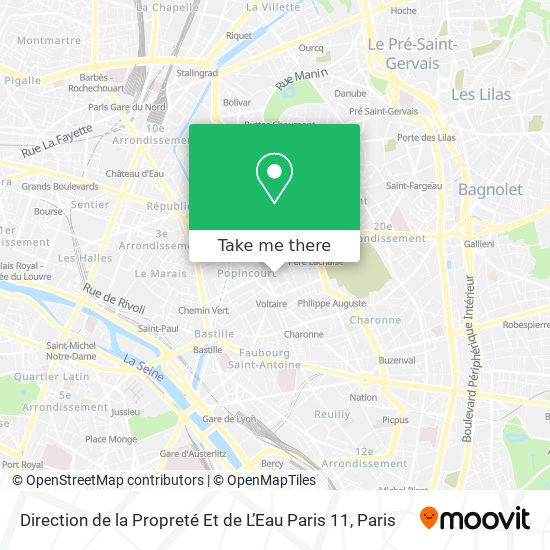 Direction de la Propreté Et de L’Eau Paris 11 map