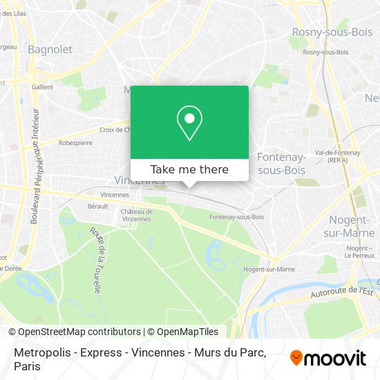 Metropolis - Express - Vincennes - Murs du Parc map