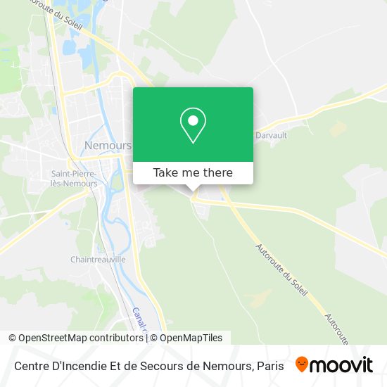 Mapa Centre D'Incendie Et de Secours de Nemours