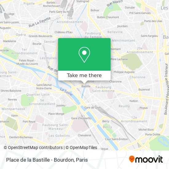 Place de la Bastille - Bourdon map