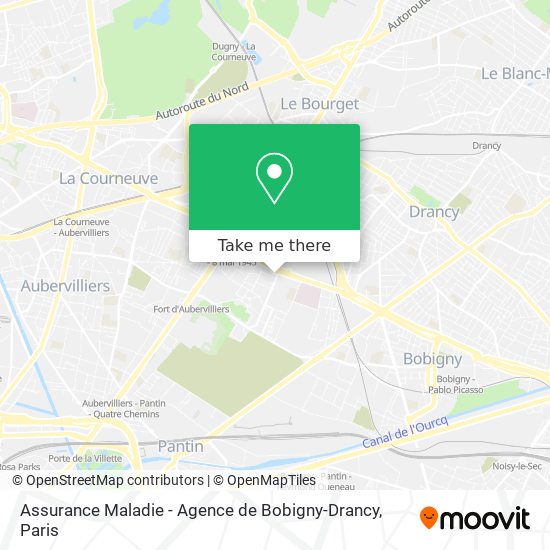 Assurance Maladie - Agence de Bobigny-Drancy map