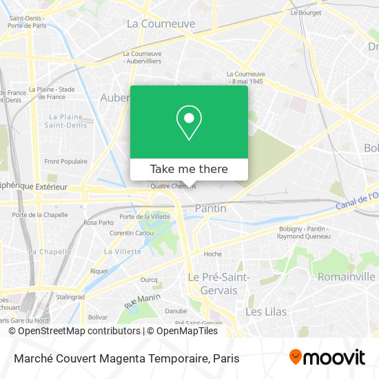 Marché Couvert Magenta Temporaire map