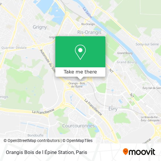 Mapa Orangis Bois de l Épine Station