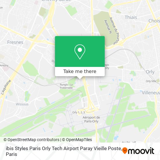Mapa ibis Styles Paris Orly Tech Airport Paray Vieille Poste