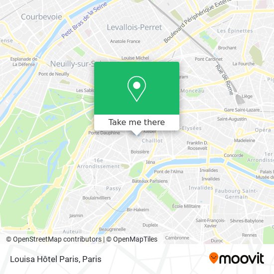 Louisa Hôtel Paris map