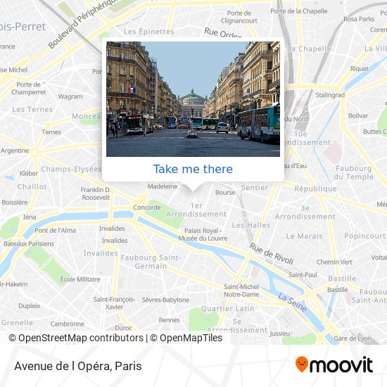 Mapa Avenue de l Opéra