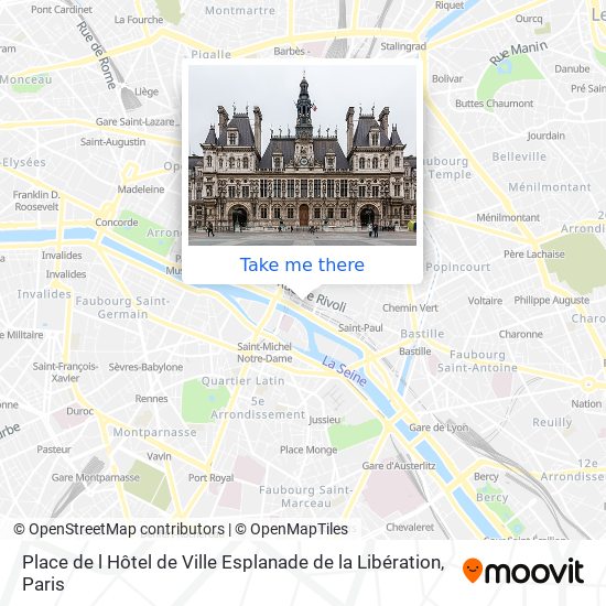 Place de l Hôtel de Ville Esplanade de la Libération map