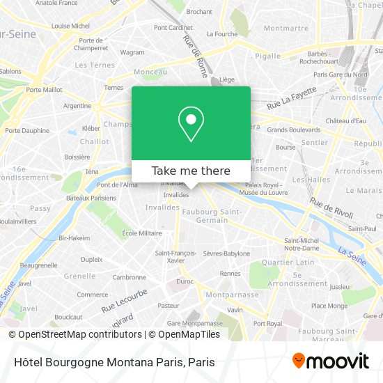 Mapa Hôtel Bourgogne Montana Paris