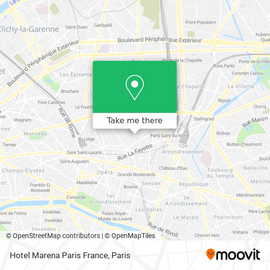 Mapa Hotel Marena Paris France