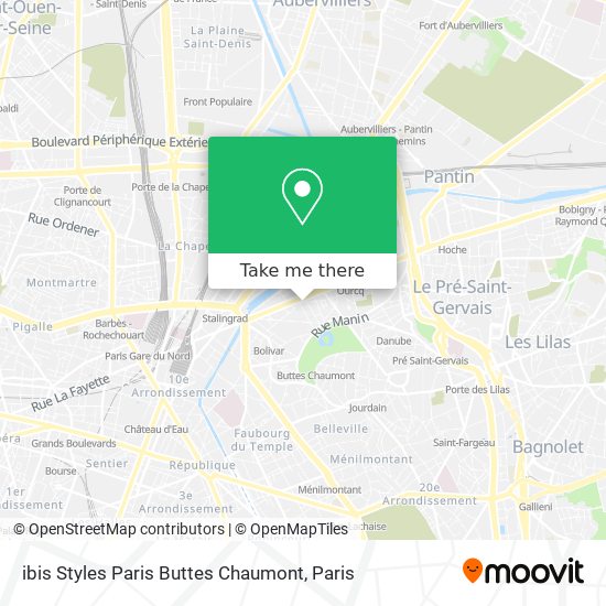 ibis Styles Paris Buttes Chaumont map