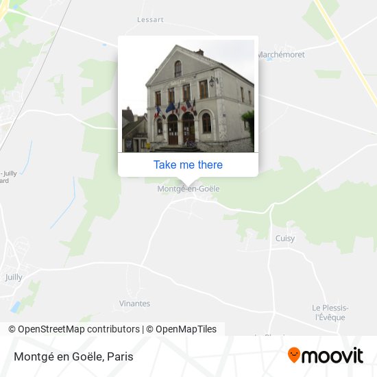 Mapa Montgé en Goële