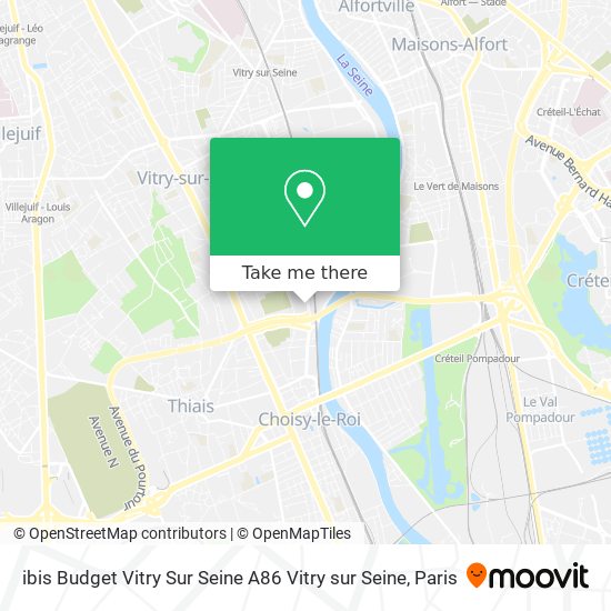 ibis Budget Vitry Sur Seine A86 Vitry sur Seine map