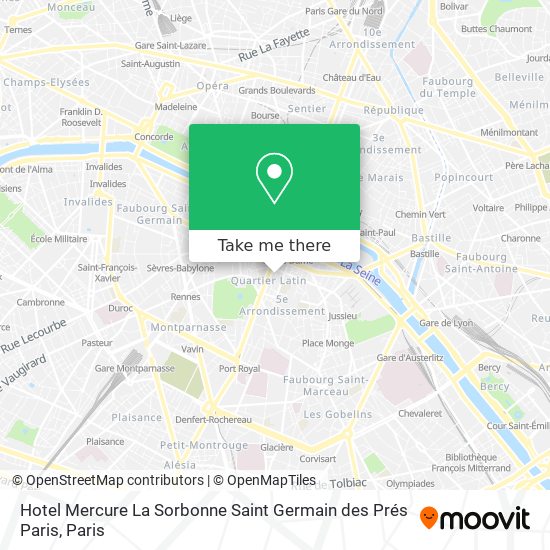 Hotel Mercure La Sorbonne Saint Germain des Prés Paris map