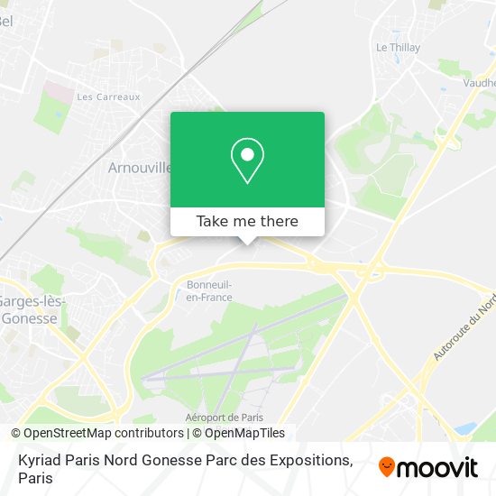 Kyriad Paris Nord Gonesse Parc des Expositions map