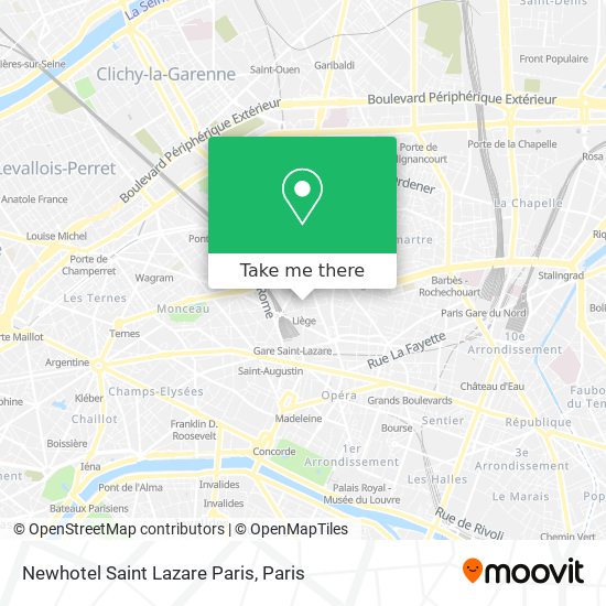 Newhotel Saint Lazare Paris map
