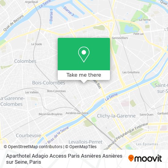 Aparthotel Adagio Access Paris Asnières Asnières sur Seine map