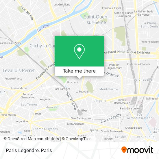 Mapa Paris Legendre