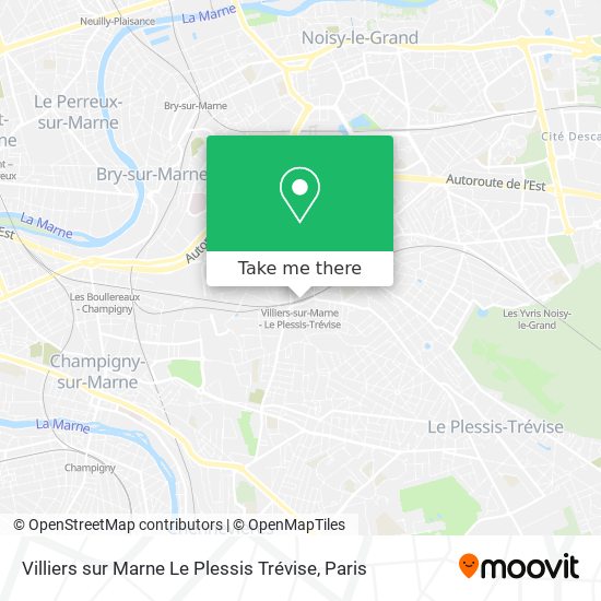 Villiers sur Marne Le Plessis Trévise map