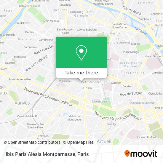 ibis Paris Alesia Montparnasse map