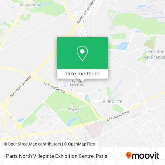 Paris North Villepinte Exhibition Centre map